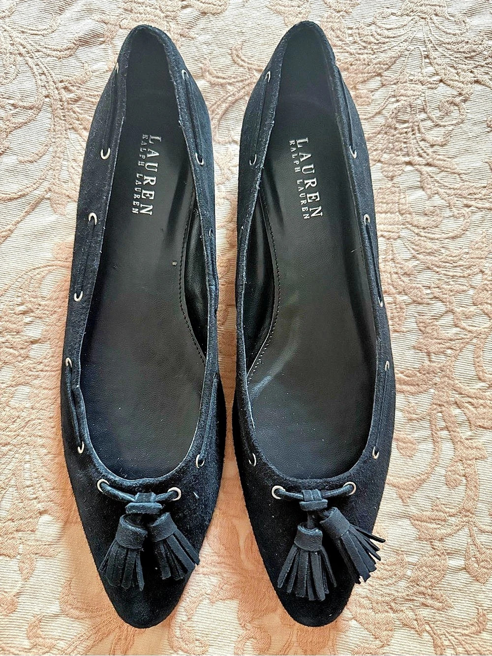 Lauren Ralph Lauren Black Tassel Flats